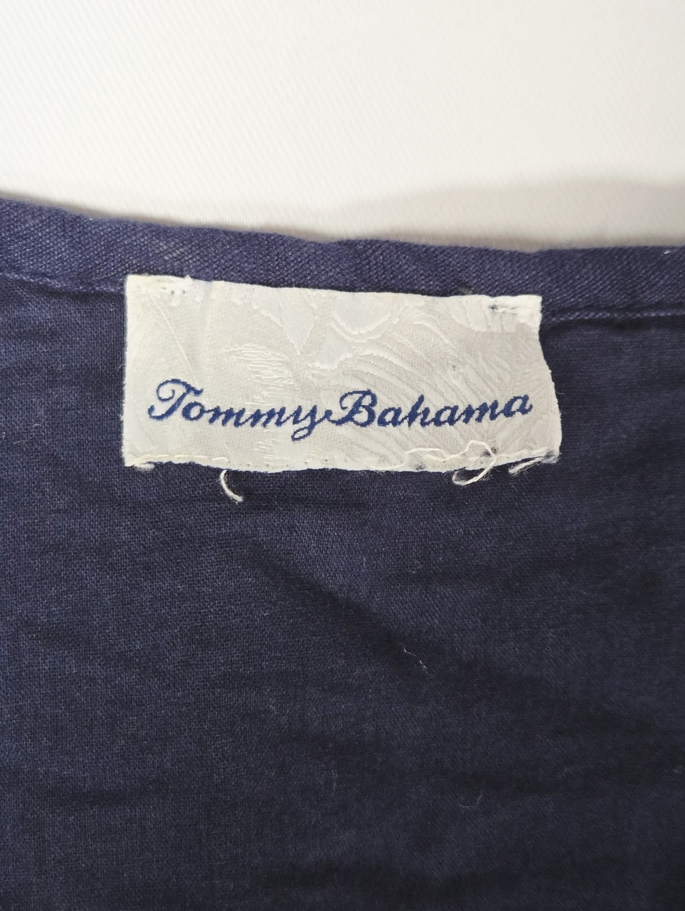 Tommy Bahama Navy Blue Mini Sleeveless Tank Shift Linen Dress Coverup Size M/L - Picture 5 of 6